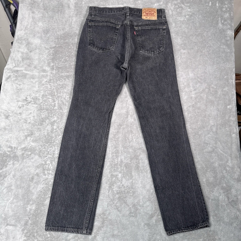 Vintage Levis Jeans Mens 34x34 (Fits 32x34) Black Denim 501 90s Made in USA